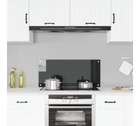 vidaXL Protección salpicaduras cocina vidrio templado negro 90x40 cm
