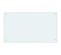vidaXL Protección salpicaduras cocina vidrio templado color leche 90x50 cm