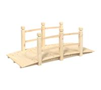 vidaXL Puente de jardín con barandillas madera de abeto 150x67x56cm Color Marrón oscuro, Natural, y mas