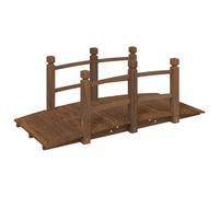 vidaXL Puente de jardín con barandillas madera de abeto 150x67x56cm Color Marrón oscuro, Natural, y mas
