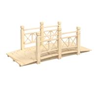 vidaXL Puente de jardín con barandillas madera de abeto 150x67x56cm Color Natural, Marrón oscuro, y mas