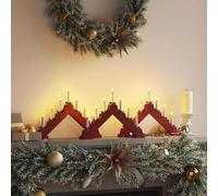 vidaXL Puente de velas navideñas 3 uds. 7 LED Blanco Cálido