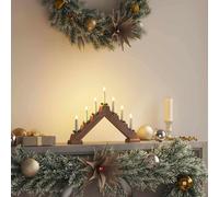 vidaXL Puente de velas navideñas 7 LED Blanco Cálido 39.5 x 5 x 29 cm