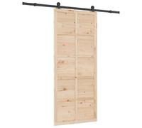 vidaXL Puerta Corredera 100 x 208 cm Madera de Pino Maciza Natural