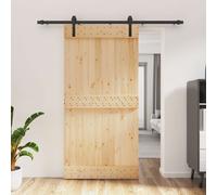 vidaXL Puerta Corredera 100 x 210 cm Natural y negro