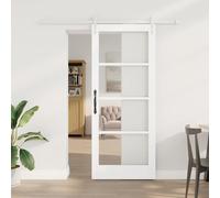 vidaXL Puerta Corredera 83 x 202 cm Madera de pino maciza y vidrio