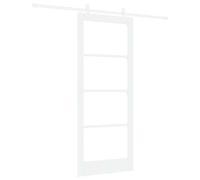 vidaXL Puerta Corredera 83 x 202 cm Madera de Pino Maciza y Vidrio, Sala Moderna, Separador Interior Resistente, Puerta corrediza, Panel Rectangular, Entrada contemporánea