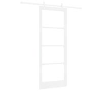 vidaXL Puerta Corredera 83 x 211 cm Madera de Pino Maciza y Vidrio, Sala Moderna, Separador Interior Resistente, Puerta corrediza, Panel Rectangular, Entrada contemporánea