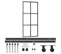 vidaXL Puerta corredera ESG vidrio y aluminio con herrajes 76×205 (183/200cm), 90×205 (183cm)