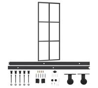 vidaXL Puerta corredera con herrajes – ESG vidrio y aluminio – 76x205 cm