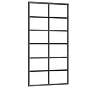 vidaXL Puerta Corredera con Herrajes ESG Vidrio y Aluminio Entrada Dimensiones 76 x 205 cm (183 cm sliding rail), 76 x 205 cm (200 cm sliding rail), 90 x 205 cm (200 cm sliding rail) y mas