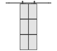 vidaXL Puerta corredera interior con herrajes negro 76x205 cm vidrio templado