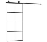 vidaXL Puerta corredera con set herrajes Vidrio ESG Aluminio 76x205/90x205/102.5x205 cm