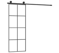 vidaXL Puerta corredera con set herrajes vidrio ESG aluminio 76x205 cm