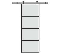 vidaXL Puerta corredera vidrio ESG aluminio con set de herrajes 76x205 cm