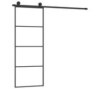 vidaXL Puerta corredera con set de herrajes vidrio ESG aluminio 76x205 cm