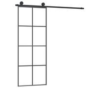 vidaXL Puerta corredera con set herrajes vidrio ESG aluminio 76x205 cm