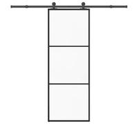 vidaXL Puerta corredera con set herrajes vidrio ESG aluminio 76x205 cm