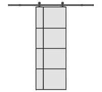 vidaXL Puerta corredera interior 76x205 cm vidrio ESG aluminio con set de herrajes