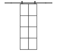 vidaXL Puerta corredera interior con set de herrajes – vidrio ESG, aluminio, 76x205 cm