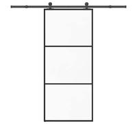 vidaXL Puerta corredera con set herrajes vidrio ESG aluminio 90x205 cm