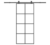 vidaXL Puerta corredera con set herrajes vidrio ESG aluminio 90x205 cm