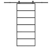 vidaXL Puerta corredera con set herrajes vidrio ESG aluminio 90x205 cm