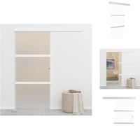 vidaXL Puerta corredera con topes suaves, vidrio de seguridad ESG y aluminio, 90x205 cm - Puertas