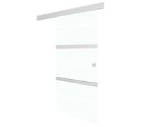 vidaXL Puerta Corredera con Topes Suaves Vidrio ESG Aluminio Plata cm Dimensiones 76 x 205 cm, 90 x 205 cm