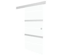 vidaXL Puerta Corredera con Topes Suaves Vidrio ESG Aluminio Plata cm Dimensiones 76 x 205 cm, 90 x 205 cm