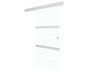 vidaXL Puerta Corredera con Topes Suaves Vidrio ESG Aluminio Plata cm Dimensiones 76 x 205 cm, 90 x 205 cm