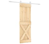 vidaXL Puerta corredera de 70 x 210 cm, hecha de madera de haya maciza (sin tratar)