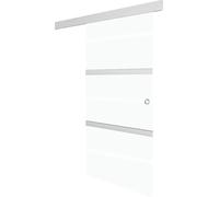 vidaXL Puerta corredera de vidrio ESG y aluminio, 76x212 cm, color plateado