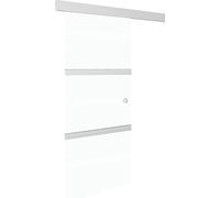 vidaXL Puerta corredera de vidrio ESG y aluminio, 90x212 cm, color plateado