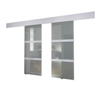 vidaXL Puerta corredera doble de vidrio