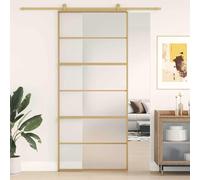 vidaXL Puerta Corredera Panel de Hogar Vidrio ESG Transparente y Aluminio Color Dorado, Dorado y mate, y mas