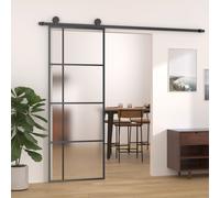 vidaXL Puerta Corredera ESG Vidrio y Aluminio 76x205 cm Deslizante Color Blanco, Negro, y mas