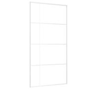 vidaXL Puerta corredera ESG vidrio y aluminio blanca 102,5x205 cm