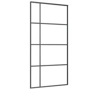 vidaXL Puerta corredera ESG vidrio y aluminio negra 102,5x205 cm