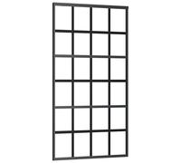 vidaXL Puerta Corredera ESG Vidrio y Aluminio Negra Salón Entrada Dimensiones 76 x 205 cm, 90 x 205 cm, 102 x 205 cm