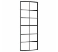 vidaXL Puerta corredera ESG vidrio y aluminio negra 76x205 cm