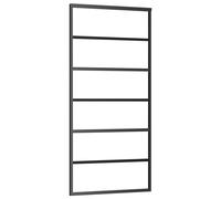 vidaXL Puerta Corredera ESG Vidrio y Aluminio Negra Baño Entrada Dimensiones 76 x 205 cm, 90 x 205 cm, 102 x 205 cm