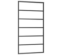 vidaXL Puerta Corredera ESG Vidrio y Aluminio Negra Baño Entrada Dimensiones 76 x 205 cm, 90 x 205 cm, 102 x 205 cm