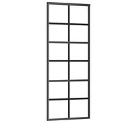 vidaXL Puerta Corredera ESG Vidrio y Aluminio Negra Entrada Salón Dimensiones 76 x 205 cm, 90 x 205 cm, 102 x 205 cm