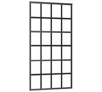 vidaXL Puerta Corredera ESG Vidrio y Aluminio Negra Salón Entrada Dimensiones 76 x 205 cm, 90 x 205 cm, 102 x 205 cm