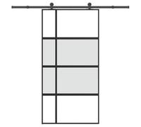 vidaXL Puerta corredera 102,5x205 cm Vidrio templado Aluminio con herrajes para interior