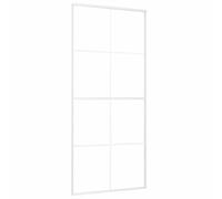 vidaXL Puerta Corredera Deslizante ESG vidrio y aluminio Blanca 90x205 cm