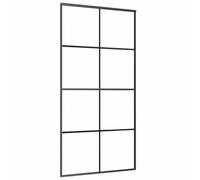 vidaXL Puerta corredera de vidrio ESG y aluminio negro 102,5x205 cm