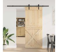 vidaXL Puerta Corredera NARVIK 100 x 210 cm (213,5 cm) Natural y negro