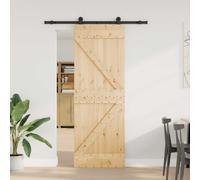 vidaXL Puerta Corredera NARVIK 70 x 210 cm (152,5 cm) Natural y negro